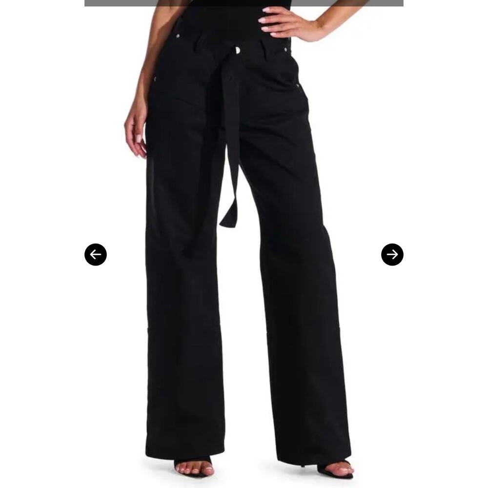 NWOT Naked Wardrobe Wide Leg Jeans size 26 Black Boho Streetwear Casual